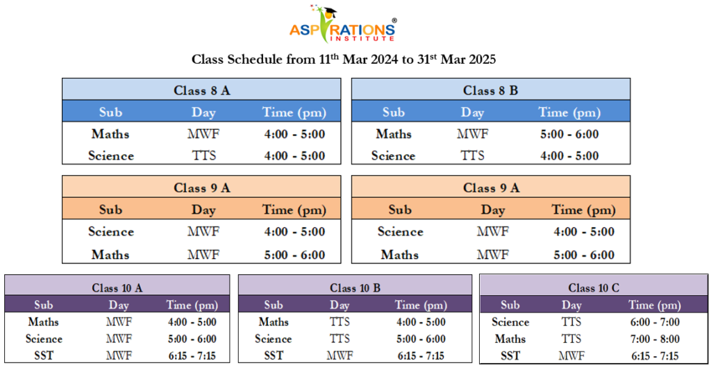 Timetable 1